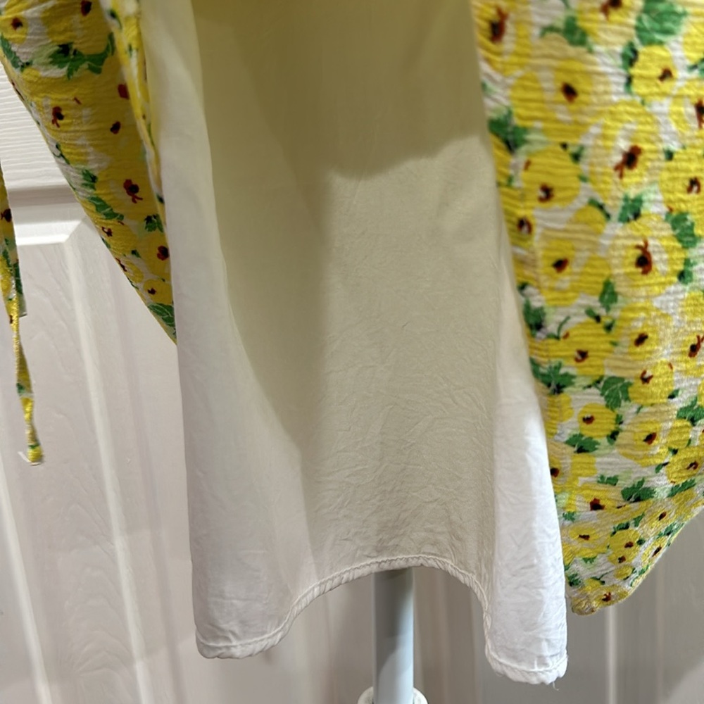 LOFT Floral Pintucked Side Tie Dress Small - Picture 4 of 14
